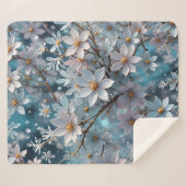Winter Crystal Frost Sakura Flower Sherpa Blanket Deken (Voorkant (horizontaal))