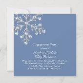 Winter Crystal Snowflake Engagement Party nodigt u Kaart (Voorkant)