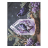 Winter Crystal Snowing Blackbirds Ravens Tafelkleed (Voorkant)