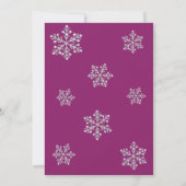 Winter Crystal Sweet 16e verjaardag Invite magenta Kaart (Achterkant)