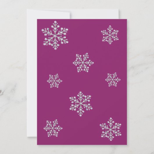 Winter Crystal Sweet 16e verjaardag Invite magenta Kaart (Achterkant)