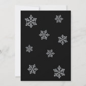 Winter Crystal Sweet 16th Birthday Invite black Kaart (Achterkant)