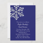 Winter Crystal Sweet 16th Birthday Invite indigo Kaart (Voorkant)