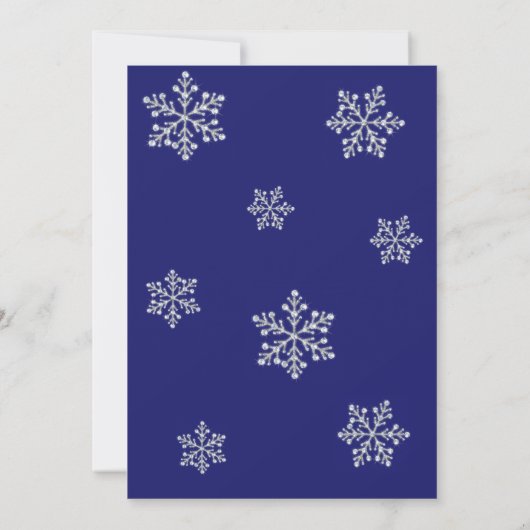 Winter Crystal Sweet 16th Birthday Invite indigo Kaart (Achterkant)