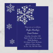 Winter Crystal Sweet 16th Birthday Invite indigo Kaart (Voorkant / Achterkant)
