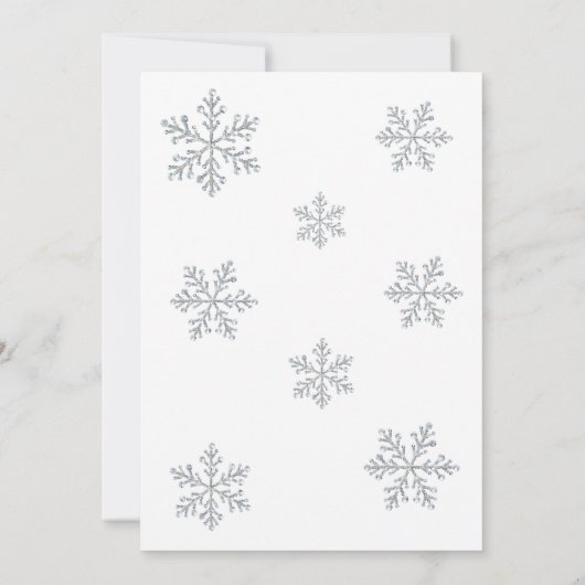 Winter Crystal Sweet 16th Birthday Invite Kaart (Achterkant)