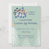 Winter Custom verjaardagsfeest Happy Dancing Sneeu Kaart (Achterkant)