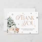 Winter Cute Ijsbeer Babyshower Bedankt Kaart (Voorkant)