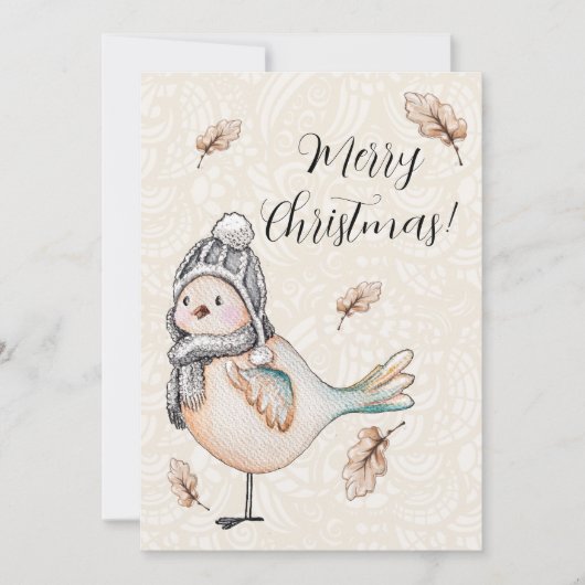 Winter Cute Mus Illustratie Feestdagenkaart (Voorkant)