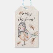Winter Cute Mus Illustration Cadeaulabel (Voorkant)