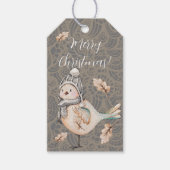 Winter Cute Mus Illustration Cadeaulabel (Voorkant)