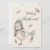 Winter Cute Mus Illustration Feestdagenkaart (Voorkant)