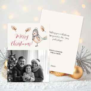 Winter Cute Mus Illustration Feestdagenkaart