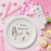 Winter Cute Mus Illustration Papieren Bordje (Feest)