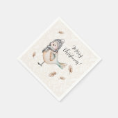 Winter Cute Mus Illustration Servet (Hoek)