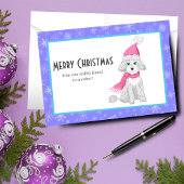 Winter Cute Poodle Merry-kerstvriendschap Feestdagen Kaart