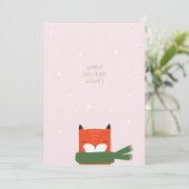 Winter Cute Scandi Fox Modern Kerstmis Feestdagenkaart (Staand voorkant)