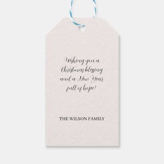 Winter Cute Sparrow Illustration Cadeaulabel (Achterkant)