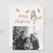 Winter Cute Sparrow Illustration Feestdagenkaart (Voorkant)