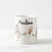 Winter Cute Sparrow Illustration Koffiemok (Center)