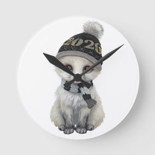 Winter Cutie 2026 Horloge Cute Winter Dier Polshor Ronde Klok