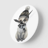 Winter Cutie 2026 Wall Clock – Cute Winter Animal  Ronde Klok (Hoek)