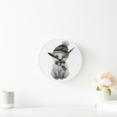 Winter Cutie 2026 Wall Clock – Cute Winter Animal  Ronde Klok (Huis)
