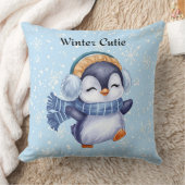Winter Cutie | Cute Penguin Decorative Pillow Kussen (Deken)