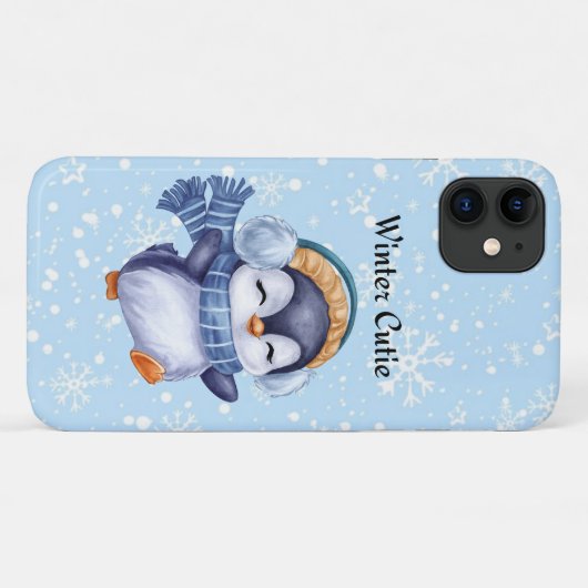 Winter Cutie | Cute Penguin Phone Case (Achterkant (horizontaal))