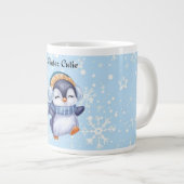 Winter Cutie | Cute Penguin Winter Coffee Mug Grote Koffiekop (Voorkant rechts)