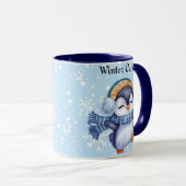 Winter Cutie | Cute Penguin Winter Coffee Mug Mok (Voorkant rechts)