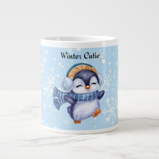 Winter Cutie | Cute Penguin Winter Koffiemok Grote Koffiekop