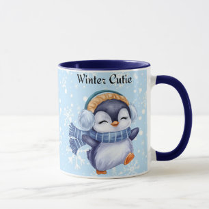 Winter Cutie   Mooie Pinguïn Winter Koffiemok Mok