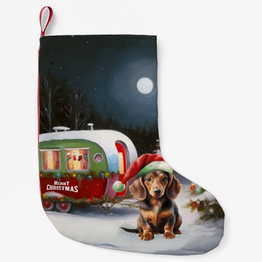 Winter Dachshund Caravan Kerstavontuur Kleine Kerstsok (Voorkant)
