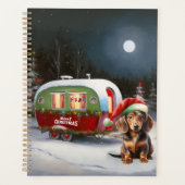 Winter Dachshund Caravan Kerstavontuur Planner (Voorkant)