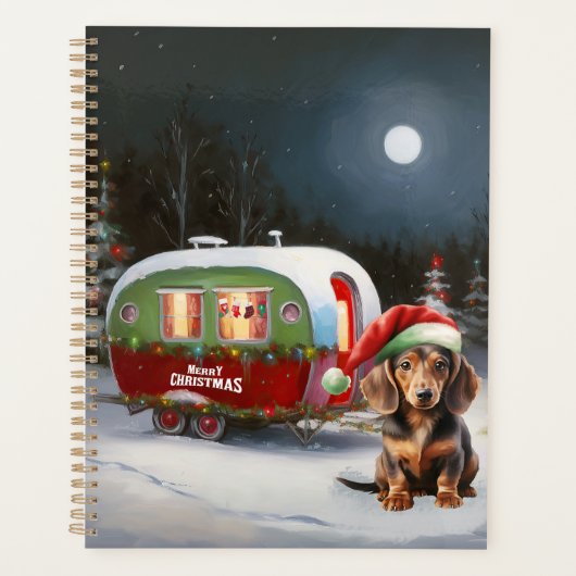 Winter Dachshund Caravan Kerstavontuur Planner (Voorkant)