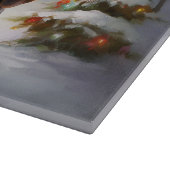 Winter Dachshund Caravan Kerstavontuur Snijplank (Hoek)