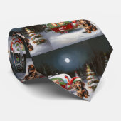 Winter Dachshund Caravan Kerstavontuur Stropdas (Opgerold)