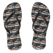 Winter Dachshund Caravan Kerstavontuur Teenslippers (Voetbed)