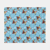 Winter Dachshund Hond Dekenvacht Fleece Deken (Voorkant (Horizontaal))