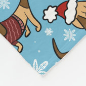 Winter Dachshund Hond Dekenvacht Fleece Deken (Hoek)