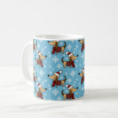 Winter Dachshund Hond Mok (Voorkant links)