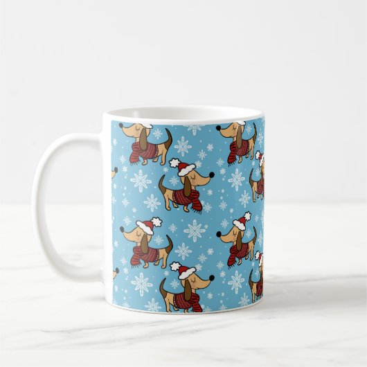 Winter Dachshund Hond Mok (Links)