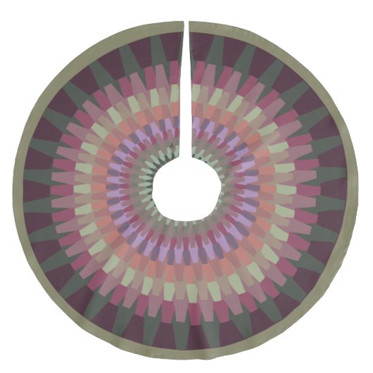 Winter Dahlia in warme gedempte kleuren Kerstboom Rok (Voorkant)