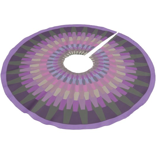 Winter Dahlia in warme Paarse avondkleuren Fleece Kerstboom Rok (Gekanteld)