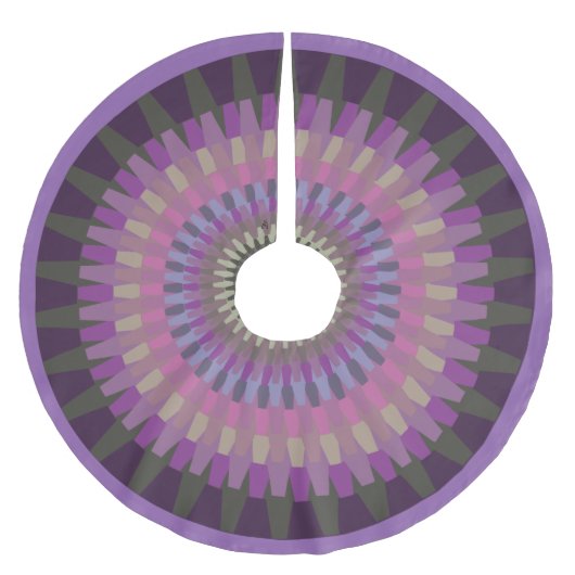 Winter Dahlia in warme Paarse avondkleuren Fleece Kerstboom Rok (Voorkant)