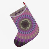 Winter Dahlia - Paarse avondkleuren gepersonalisee Grote Kerstsok (Achterkant (Hangend))