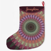 Winter Dalia in warme gedempte kleuren - gepersona Grote Kerstsok (Achterkant)