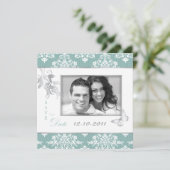 Winter Damask SD Uitnodiging Vierkant (Staand voorkant)