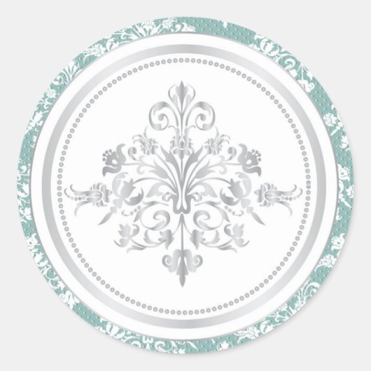 Winter Damask Sticker (Voorkant)